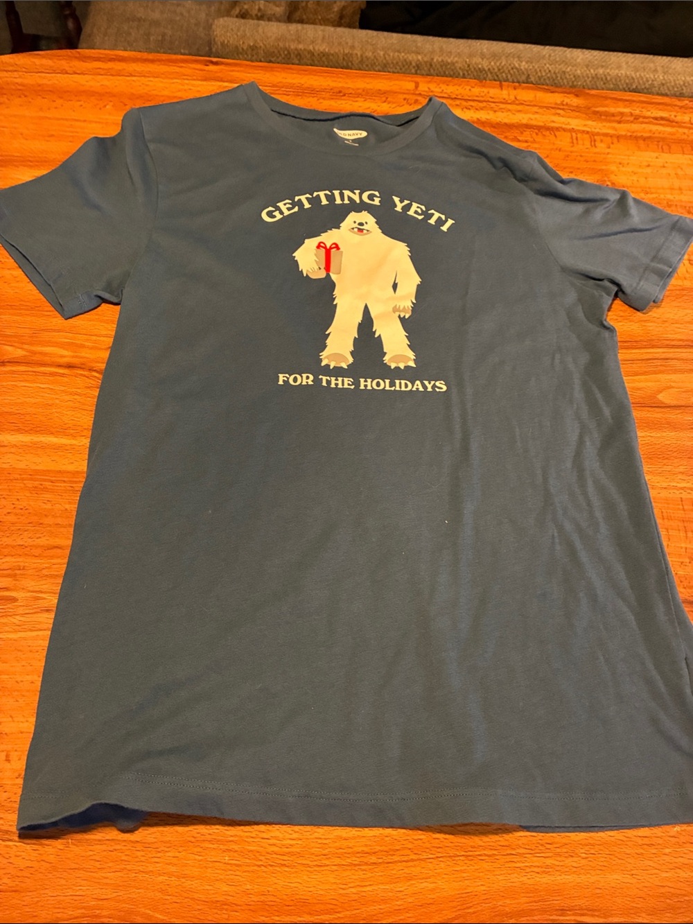 Old Navy Blue 'Getting Yeti for the Holidays' Graphic Tee